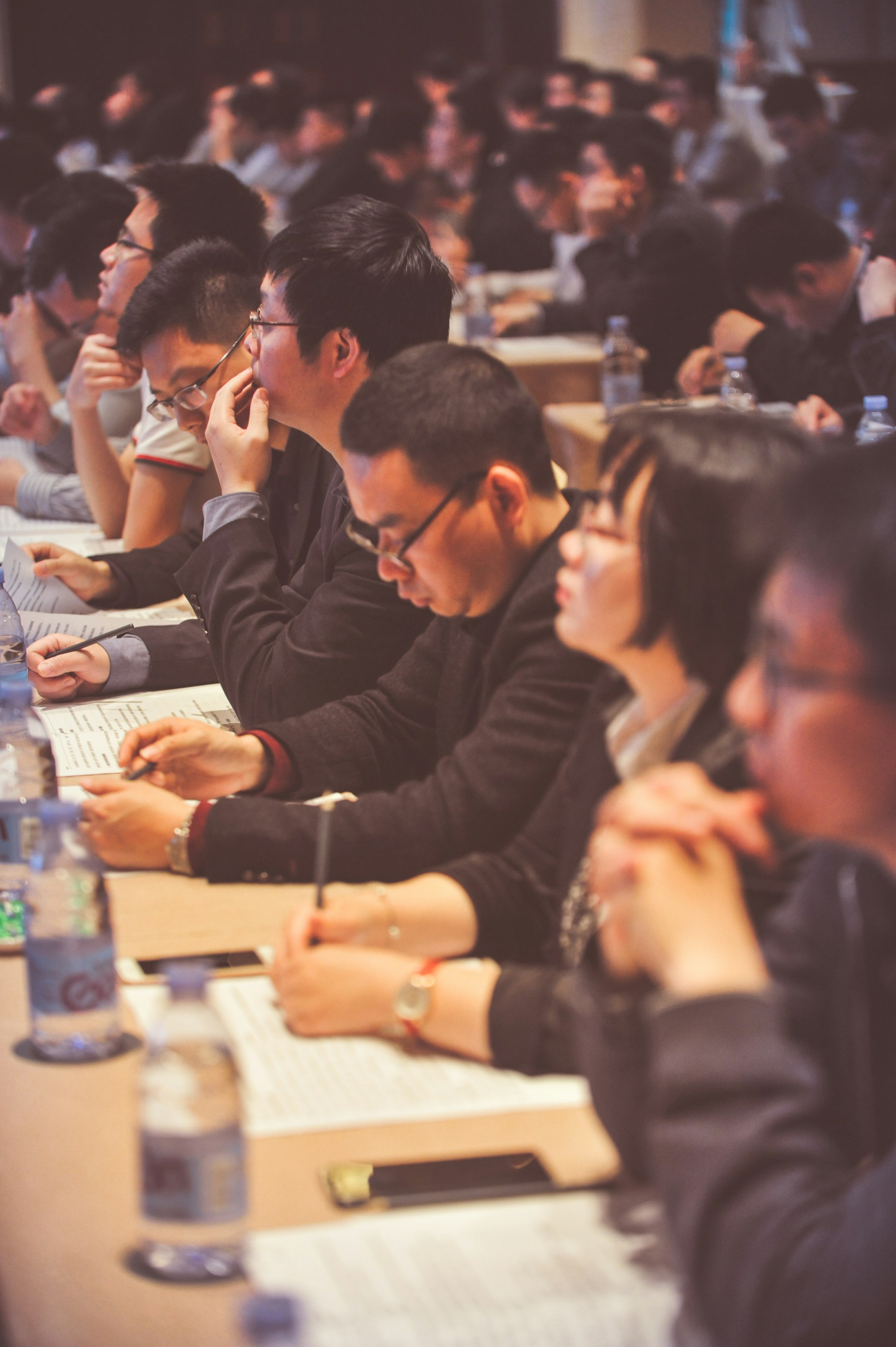 Audience listening during a conference session